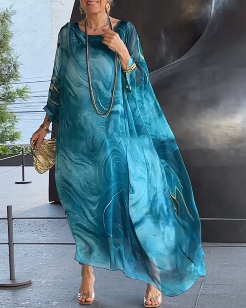 CD | Rochie elegantă, fluidă, imprimată