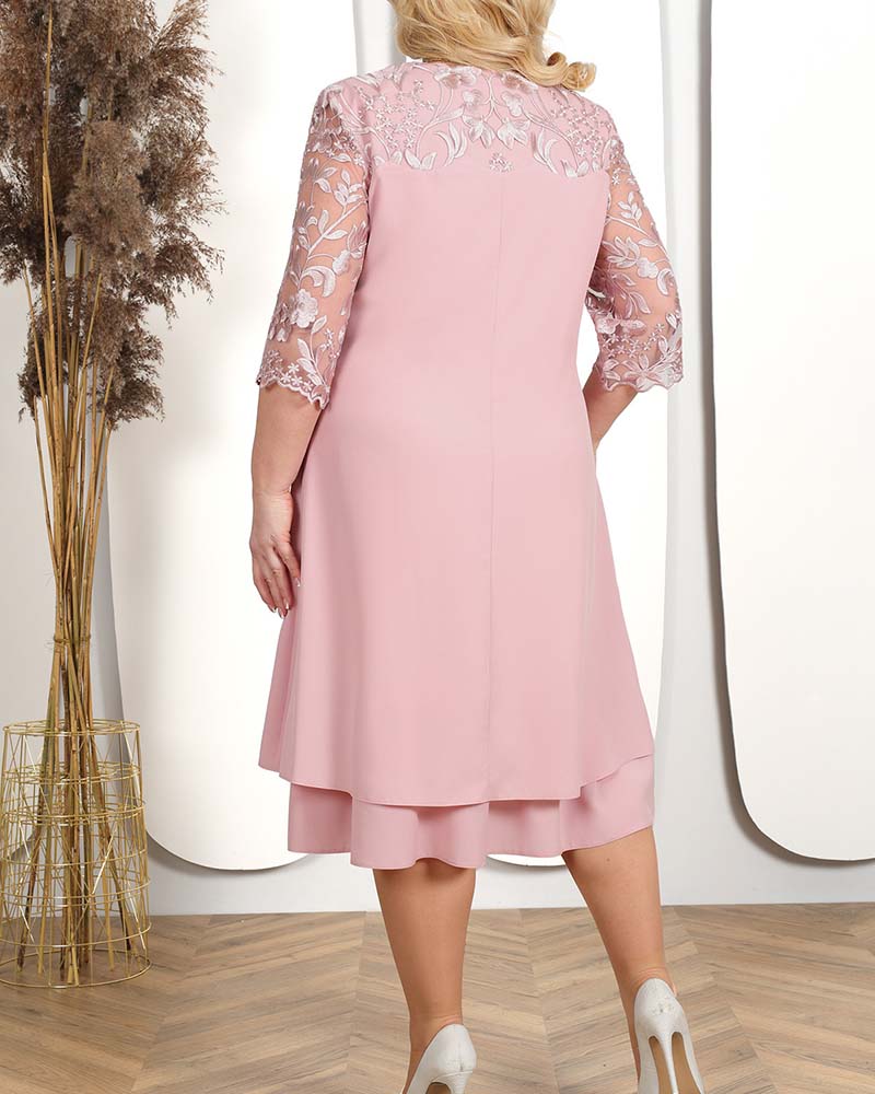 CD | Rochie casual lejeră din șifon brodat