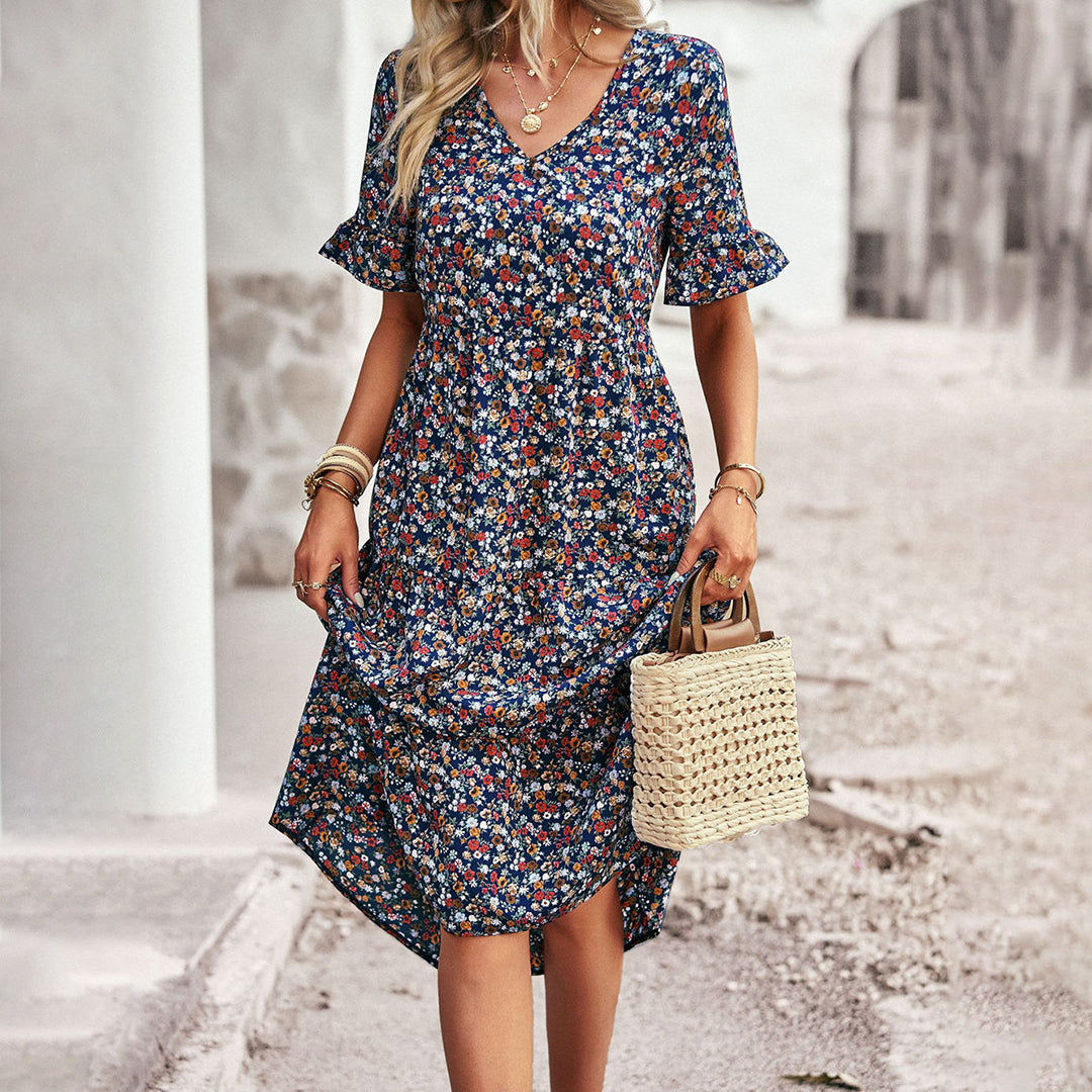 CD | Rochie midi florală elegantă