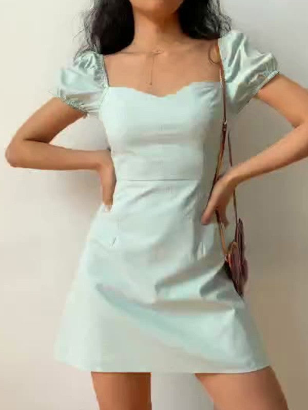 CD | Rochie mini vintage cu mâneci bufante