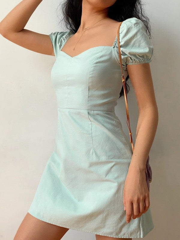 CD | Rochie mini vintage cu mâneci bufante