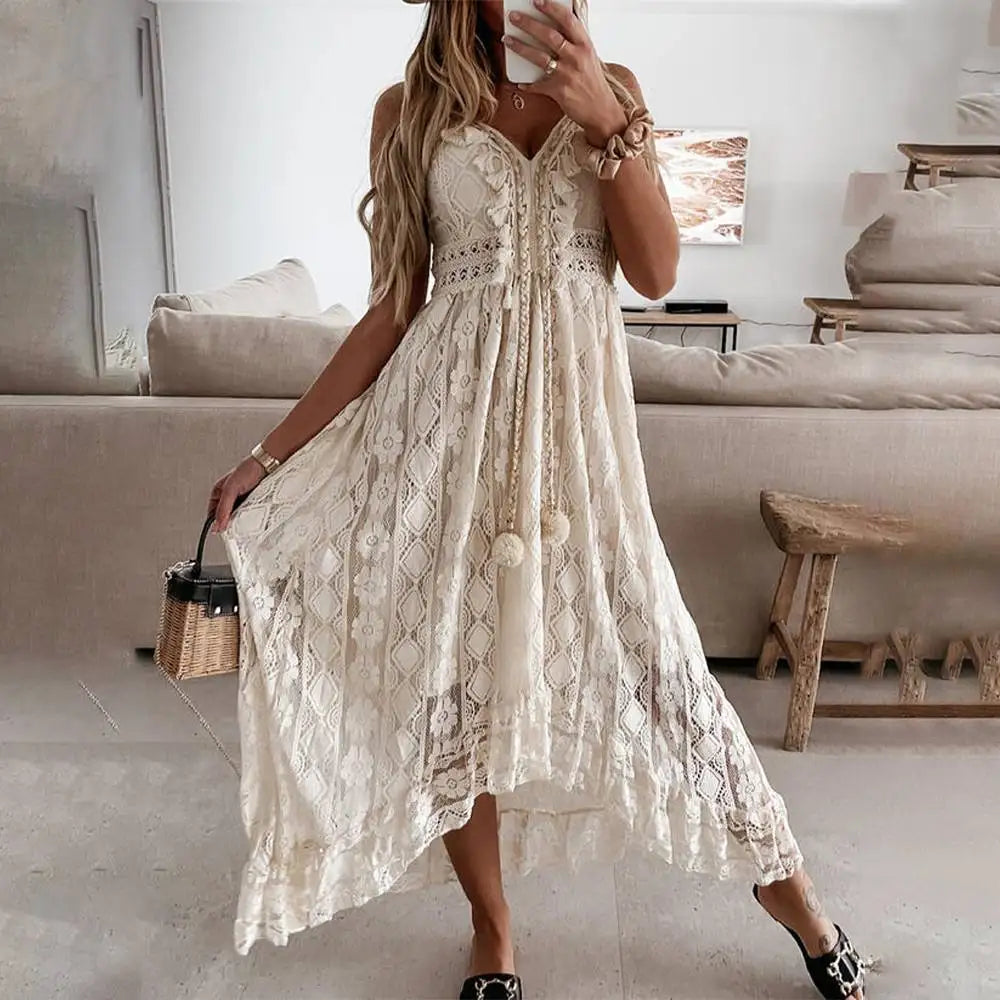 CD | rochie casual dantelă plajă
