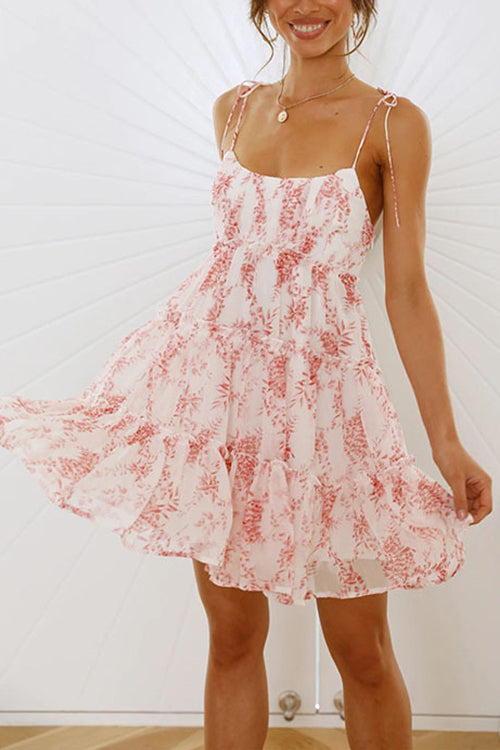 CD | Rochie mini încrețită cu imprimare florală