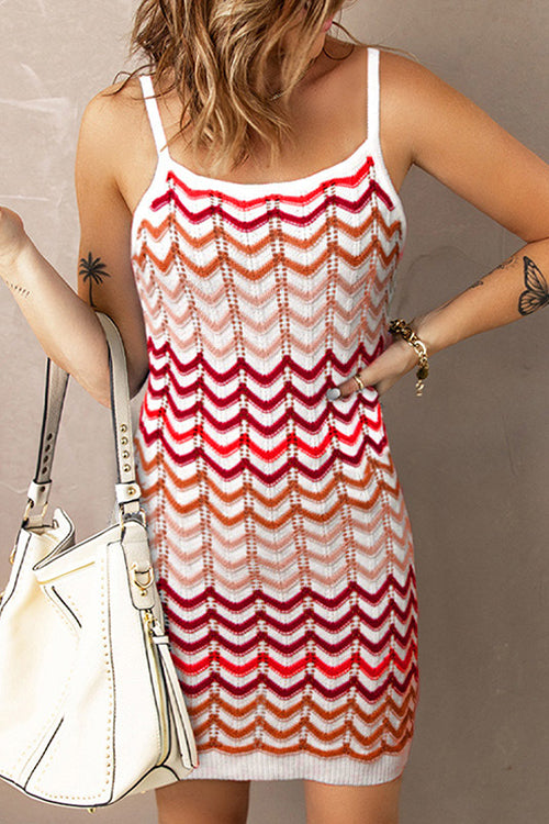 CD | Chevron Slip Bodycon Mini Rochie