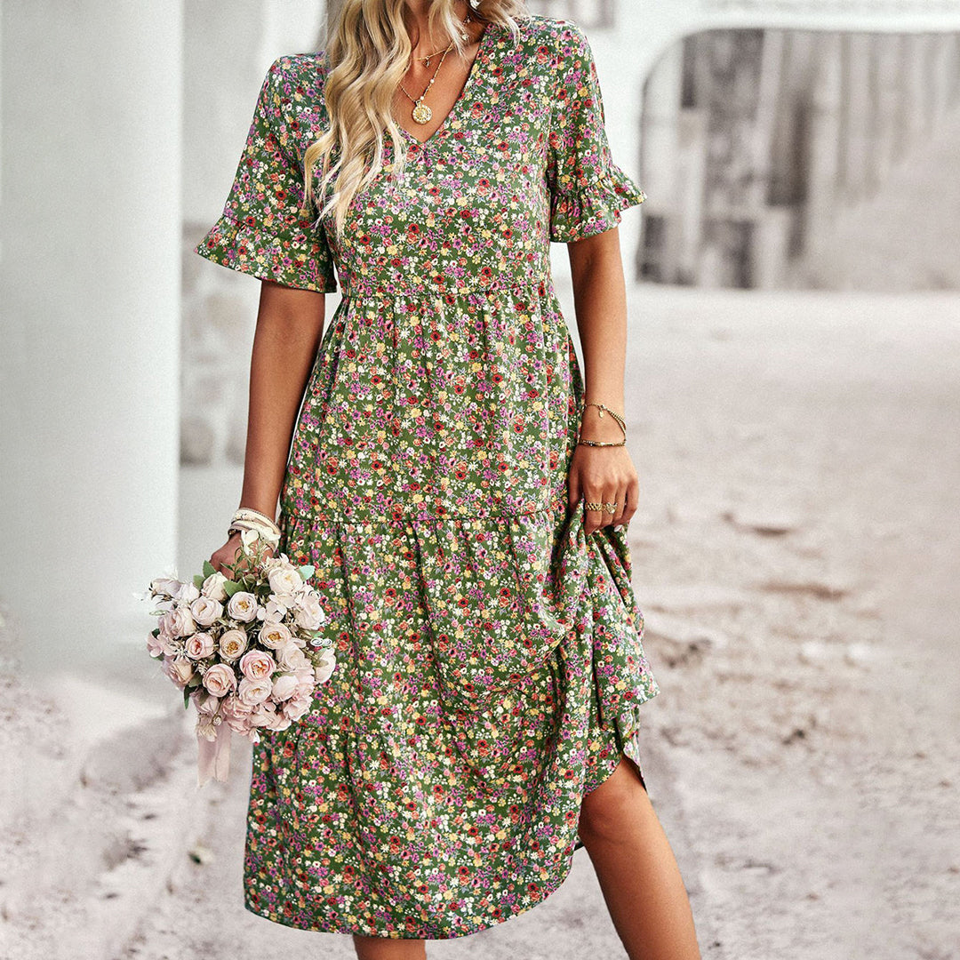 CD | Rochie midi florală elegantă