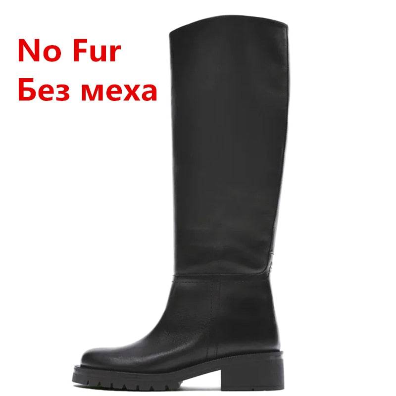 CD | Cizme de genunchi din piele naturală pentru femei