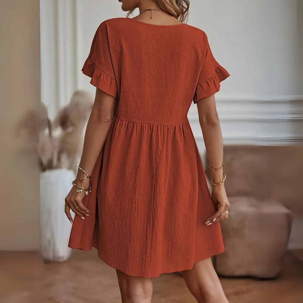 CD | Rochie de vară casual cu mâneci bufante