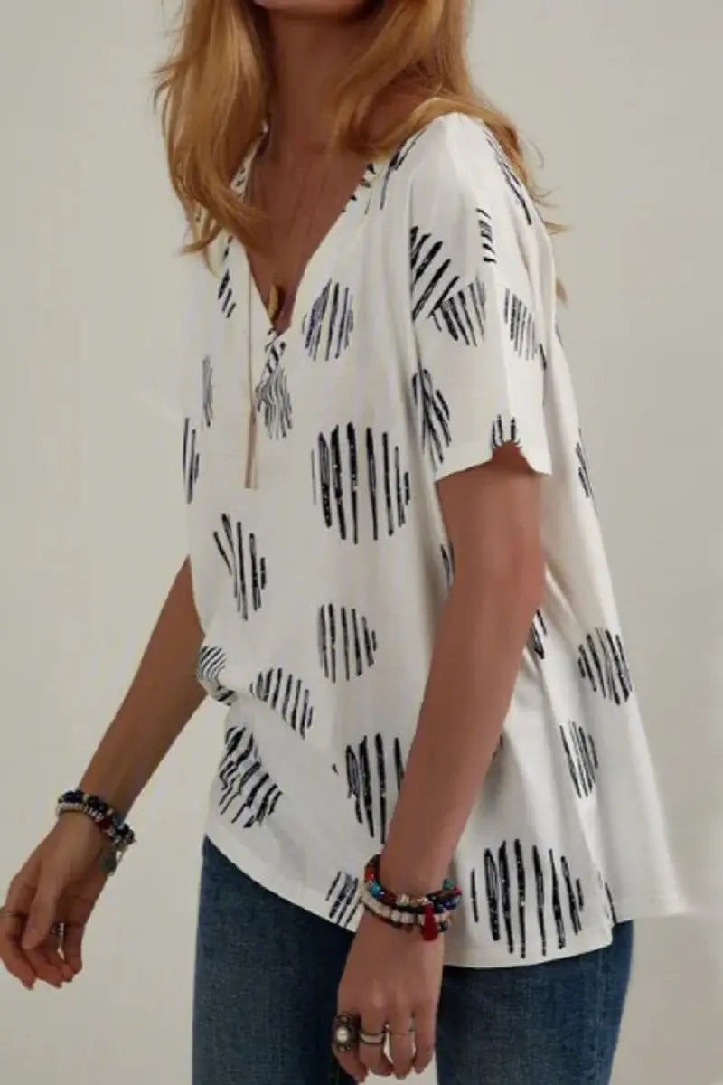 CD | Tricou cu mânecă scurtă cu decolteu în V