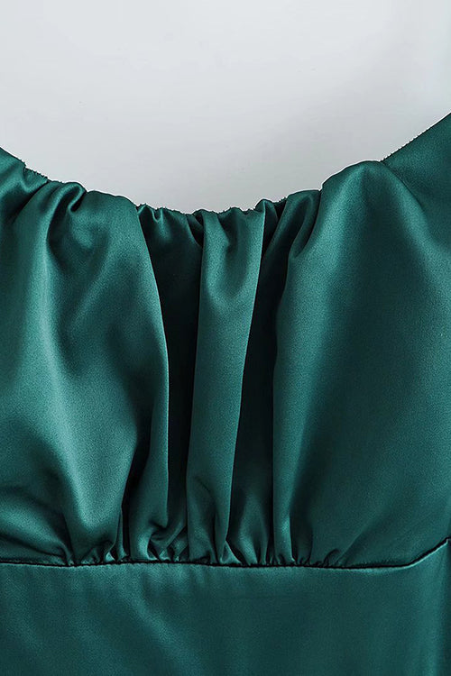 CD | Satin ruffled bust slip rochie mini
