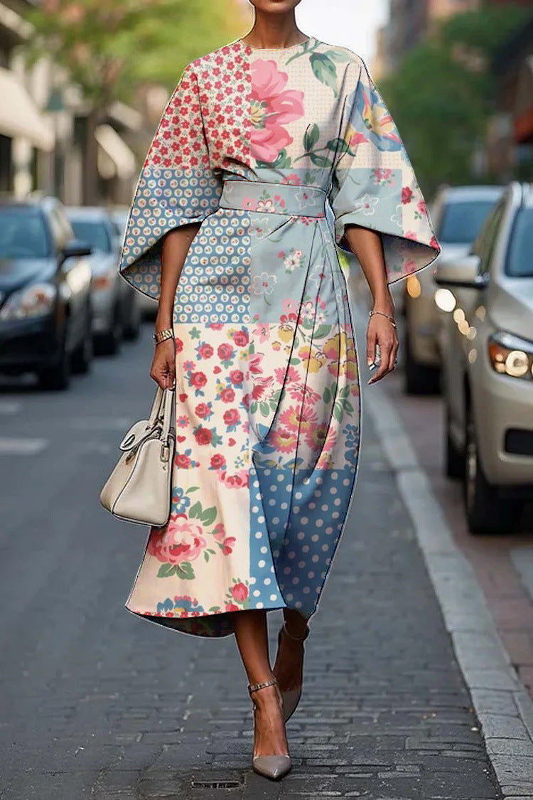 CD | Rochie lungă elegantă cu mâneci batwing