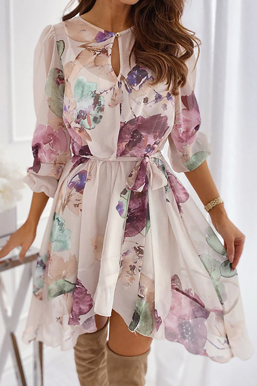CD | Rochie mini cu mânecă lungă Bleted Floral