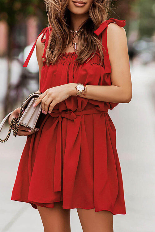 CD | Solid Tie umăr Mini rochie