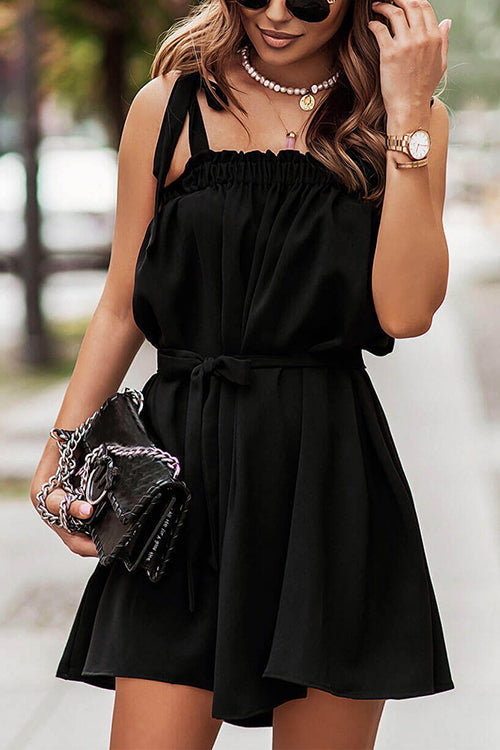 CD | Solid Tie umăr Mini rochie