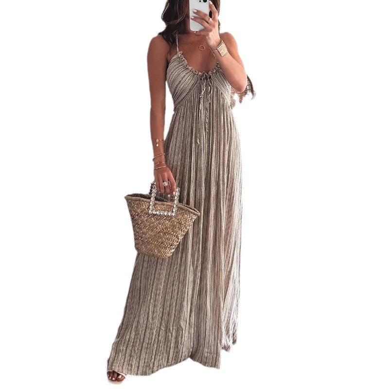 CD | Backless U colier rochie lungă