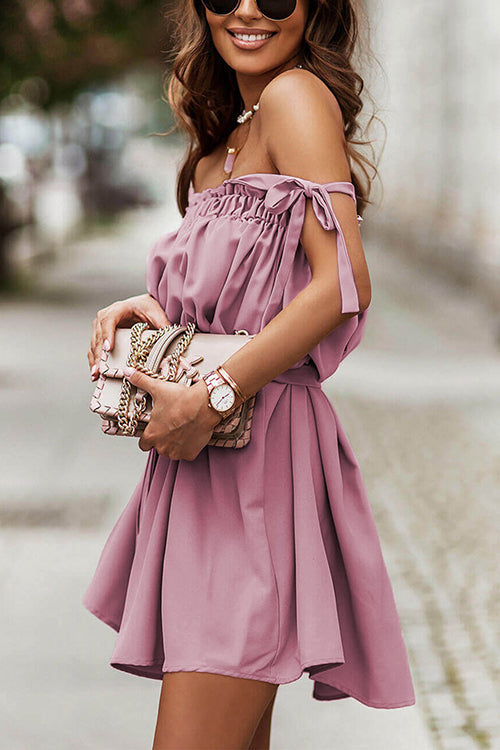 CD | Solid Tie umăr Mini rochie