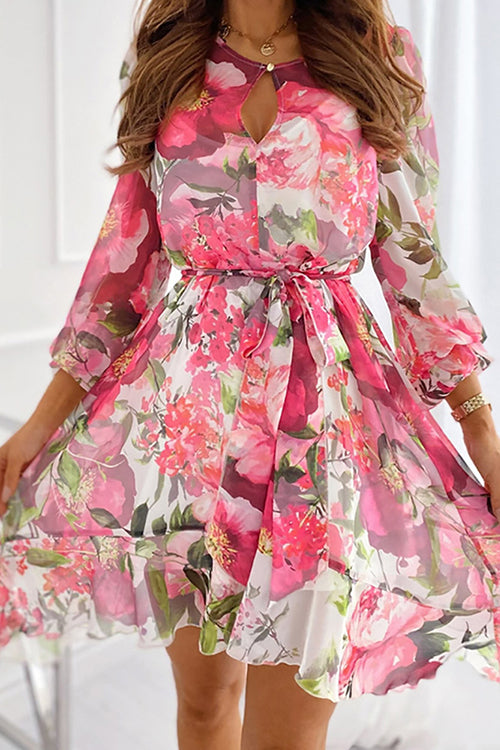 CD | Rochie mini cu mânecă lungă Bleted Floral