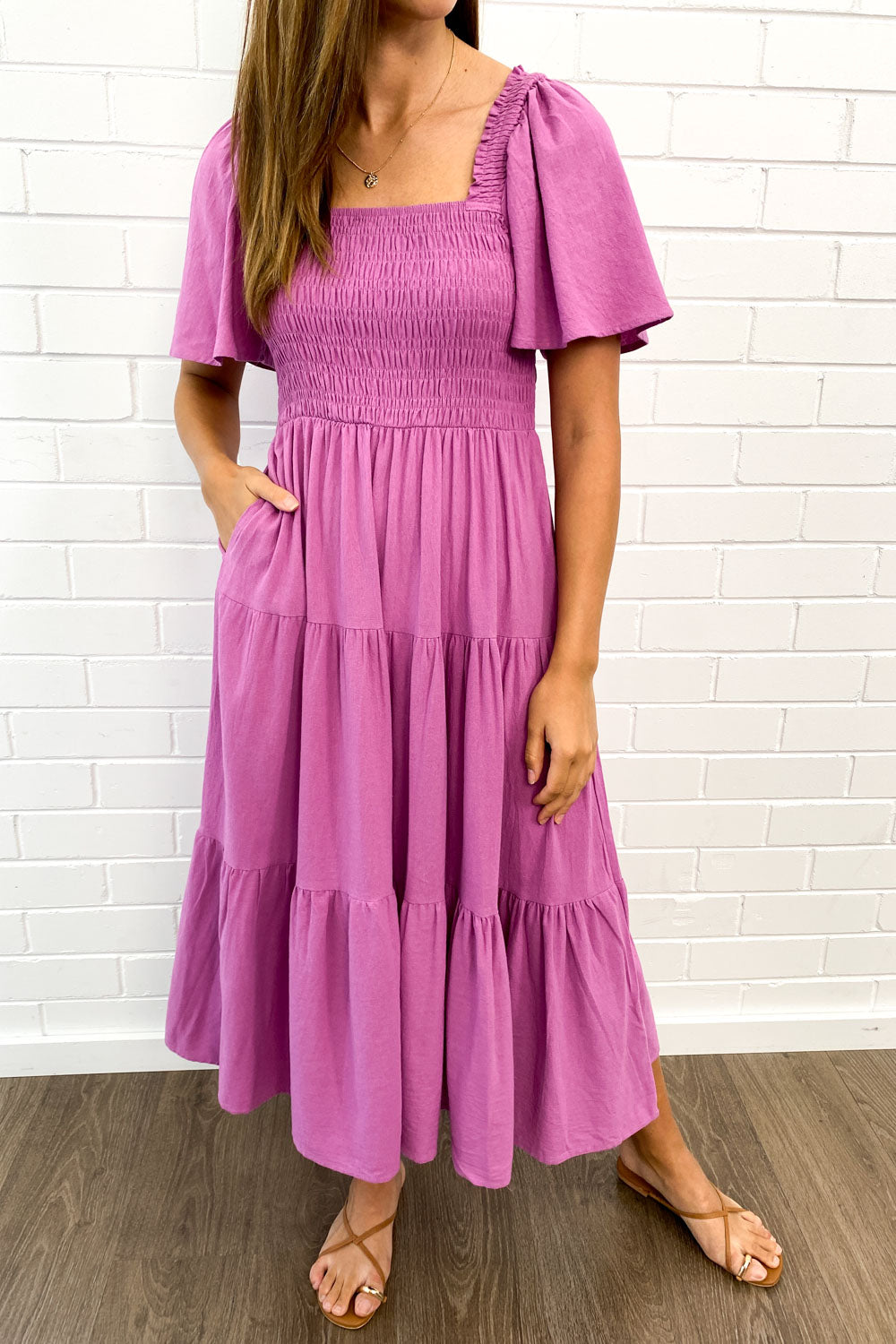 CD | Rochie midi feminină fără umeri