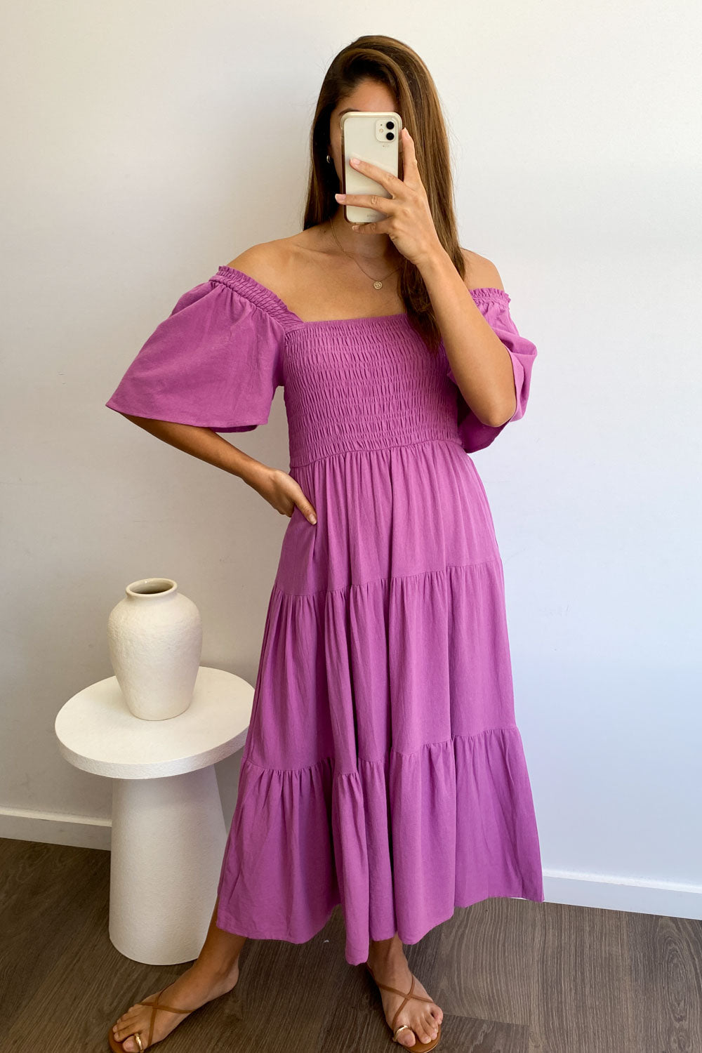 CD | Rochie midi feminină fără umeri