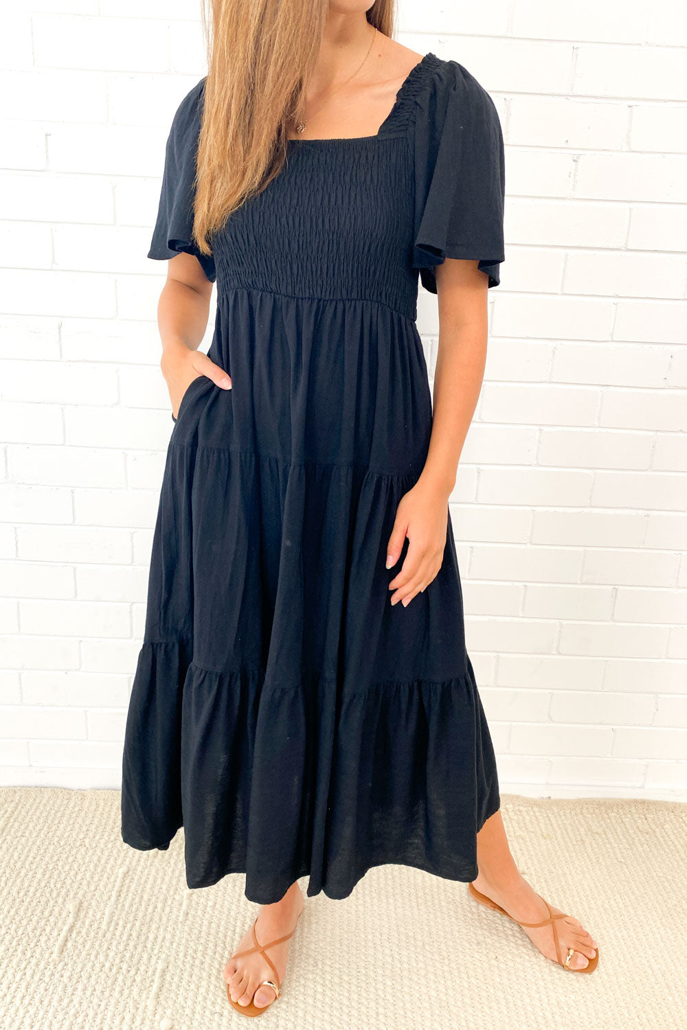CD | Rochie midi feminină fără umeri
