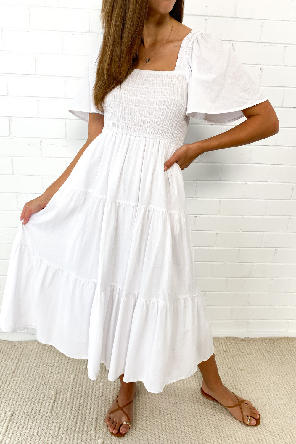 CD | Rochie midi feminină fără umeri