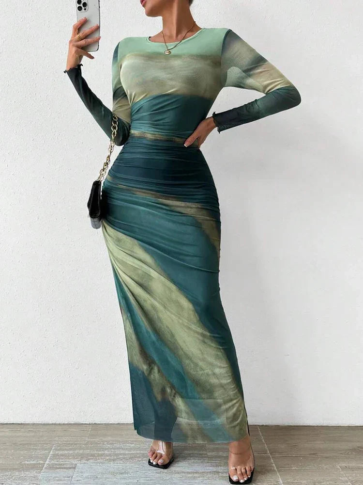 CD | Rochie maxi cu imprimeu floral, mulată