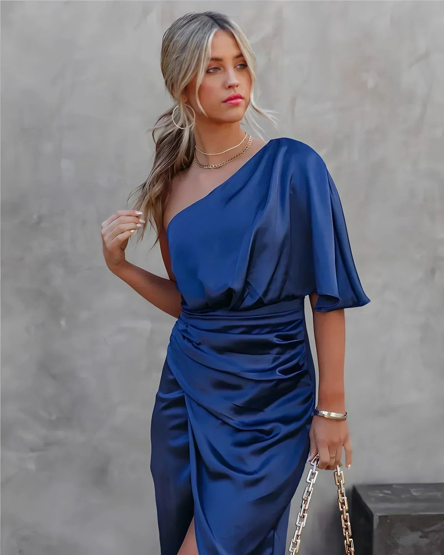 CD | Glamorous drapat rochie midi pentru femei