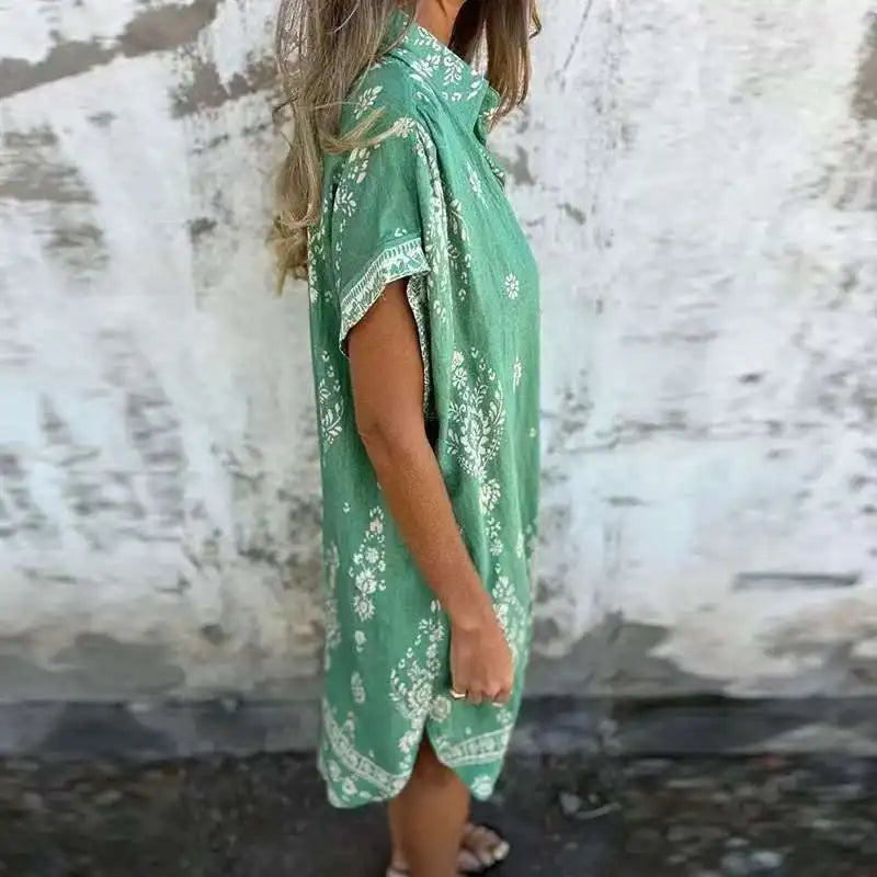 CD | Rochie midi cu buzunare cu nasturi