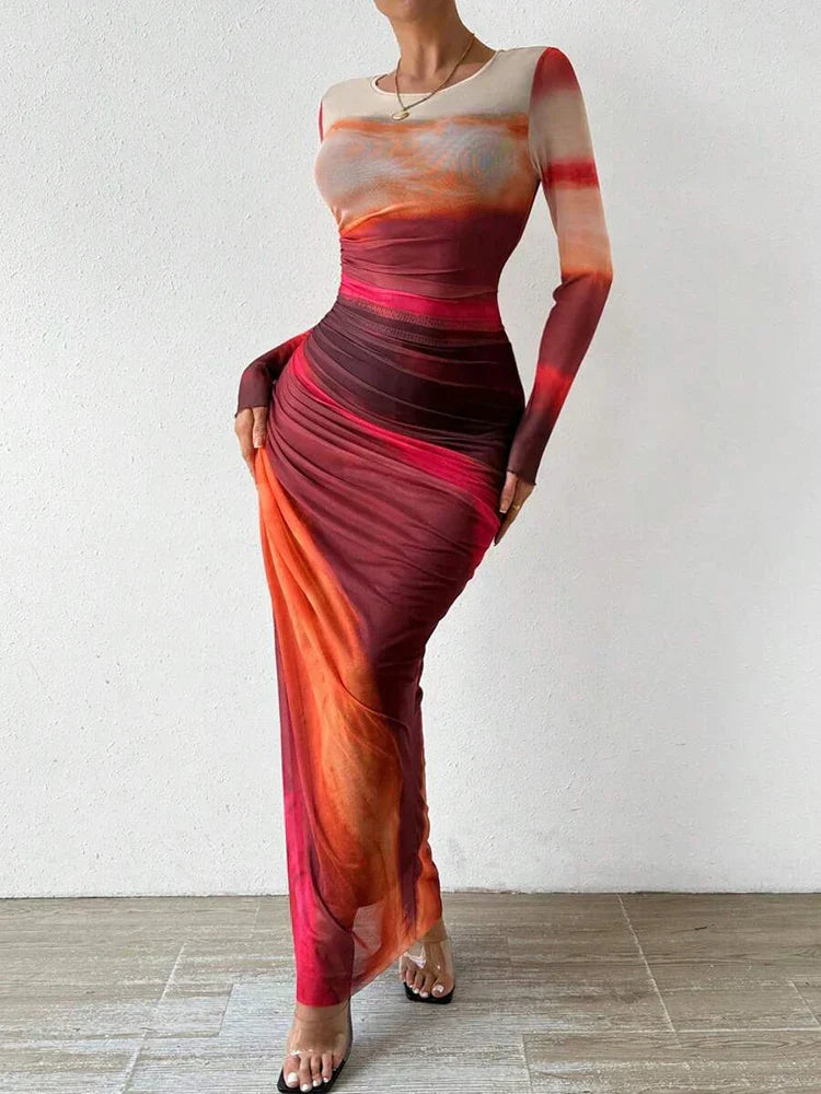 CD | Rochie maxi cu imprimeu floral, mulată