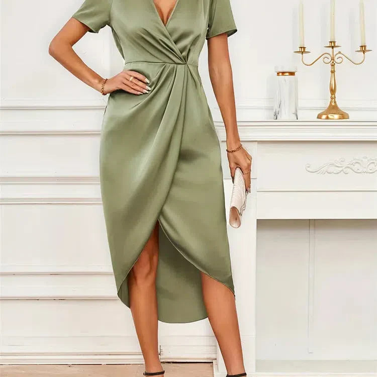 CD | Y.KUKU Rochie Lungă Femei Elegant Satin Midi Party Rochie