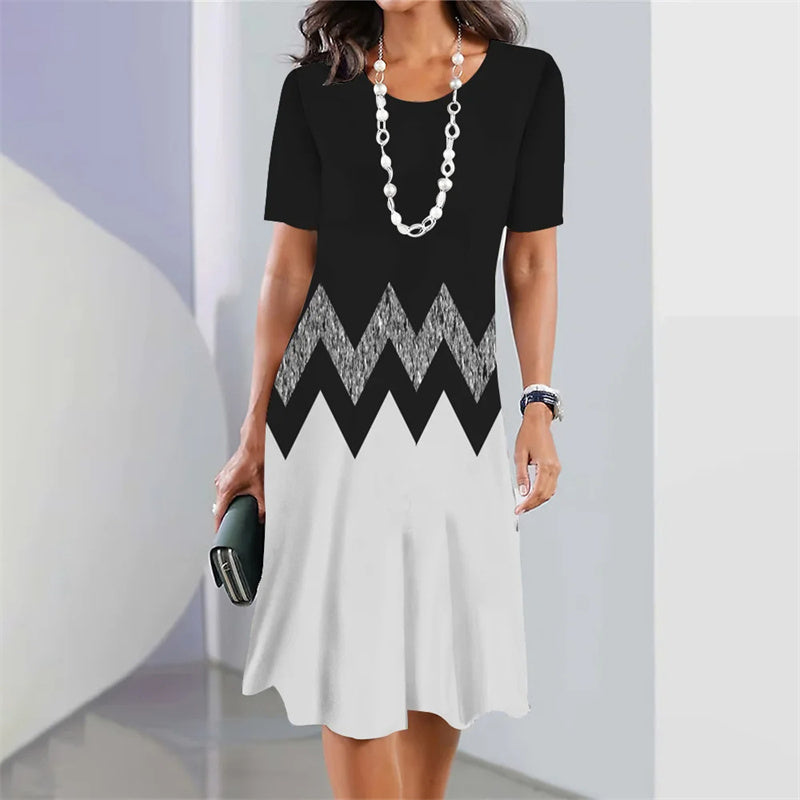 CD | Rochie casual cu imprimare digitală pentru femei