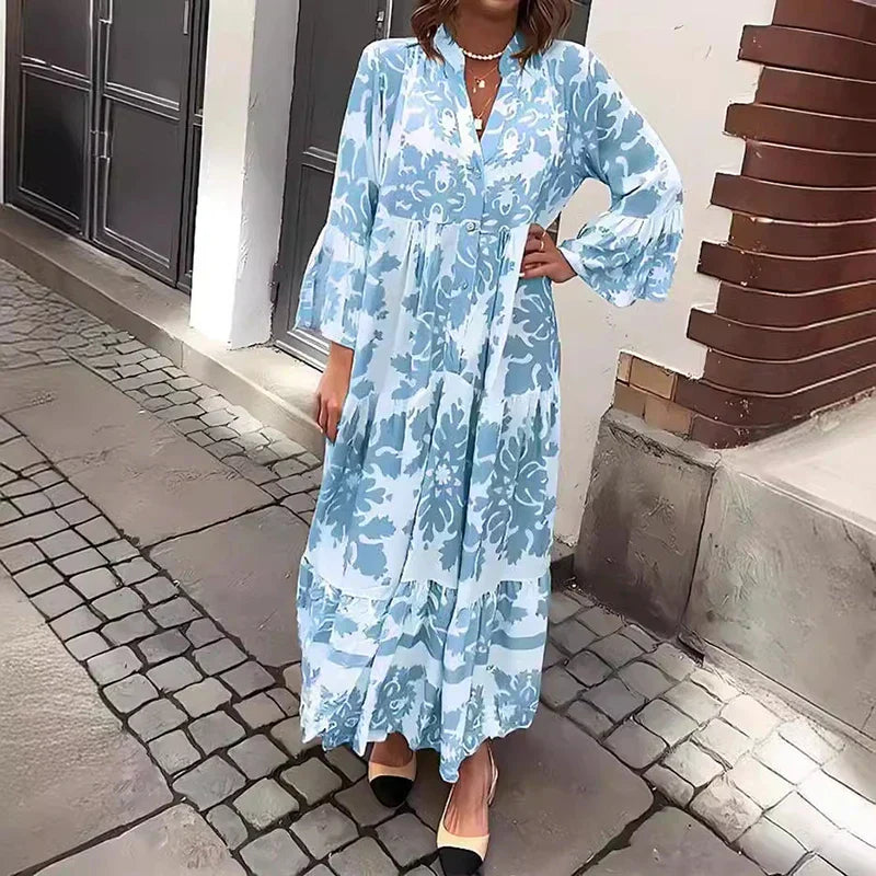 CD | Rochie maxi boho imprimată la modă