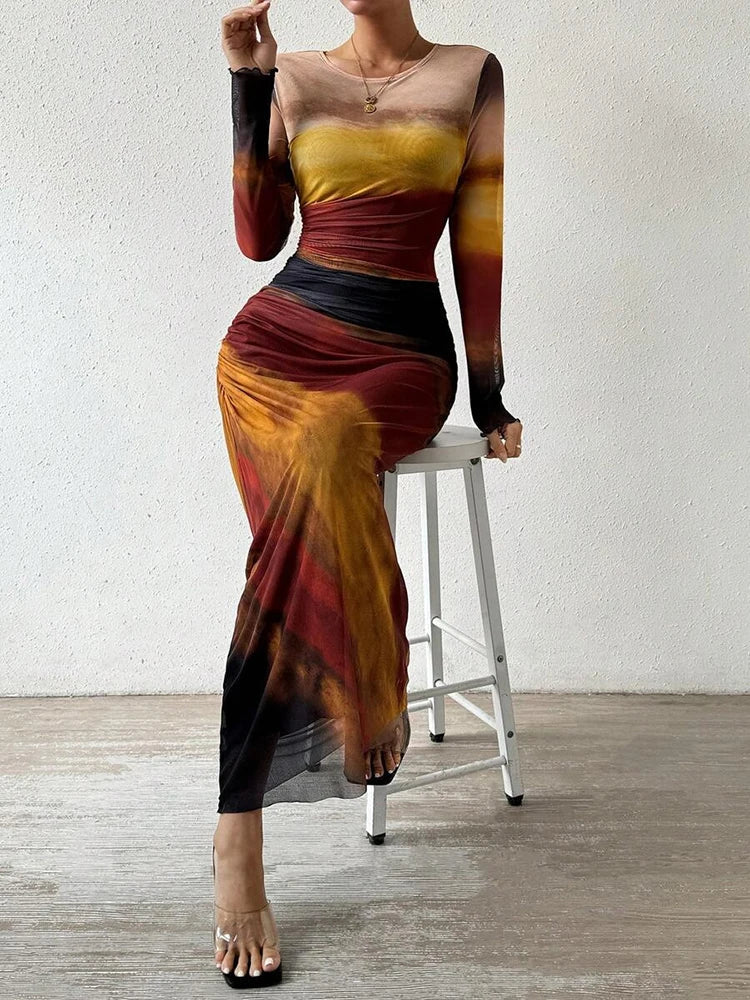 CD | Rochie maxi cu imprimeu floral, mulată