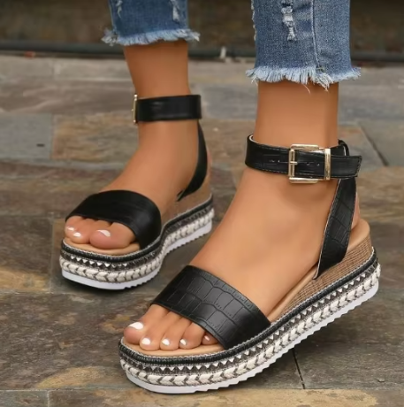 CD | Sandale wedge cu pietre