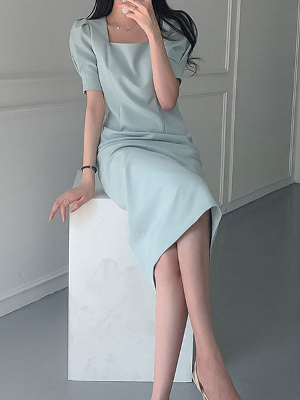 CD | Rochie maxi vintage cu mâneci bufante