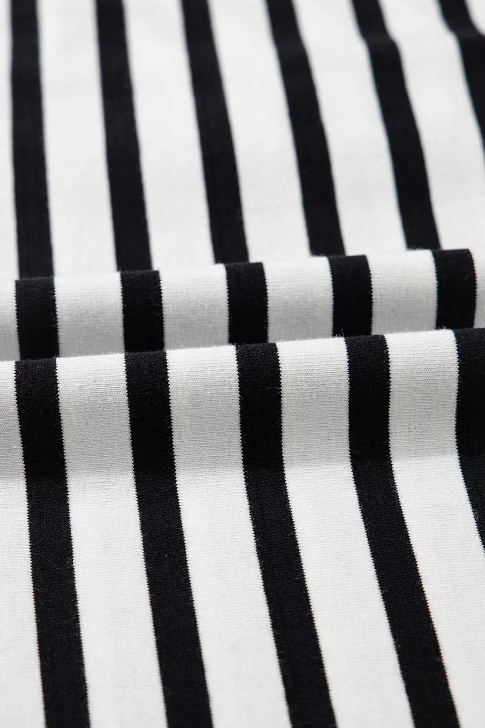 CD | Stripe Contrast V gât Collared Puff Sleeve T Shirt Mini rochie cu buzunare