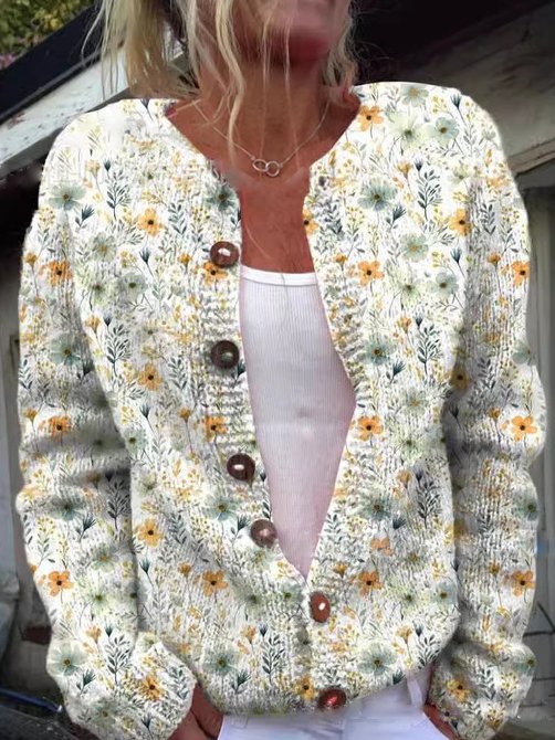 CD | Cardigan cu model floral