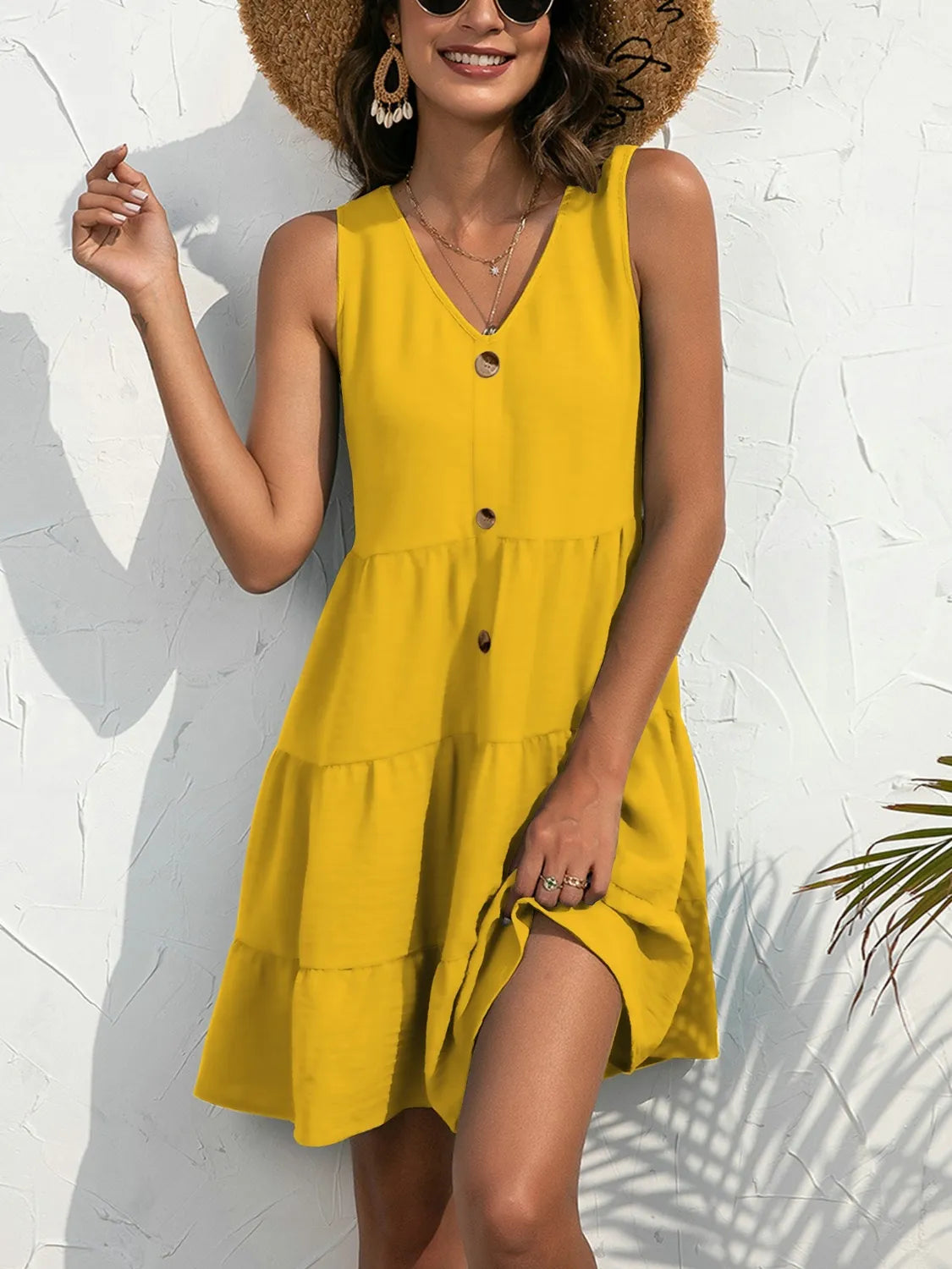 CD | Rochie mini tank fără mâneci cu decolteu în V