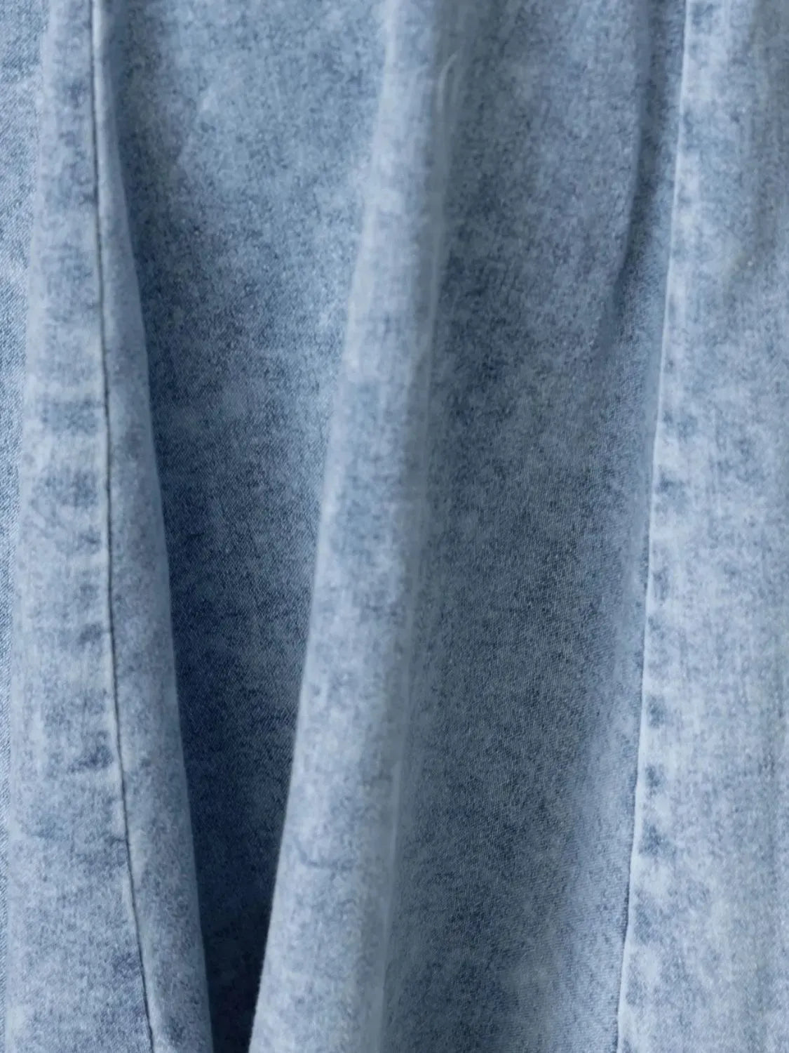 CD | Rochie mini din denim încrețită cu decolteu pătrat