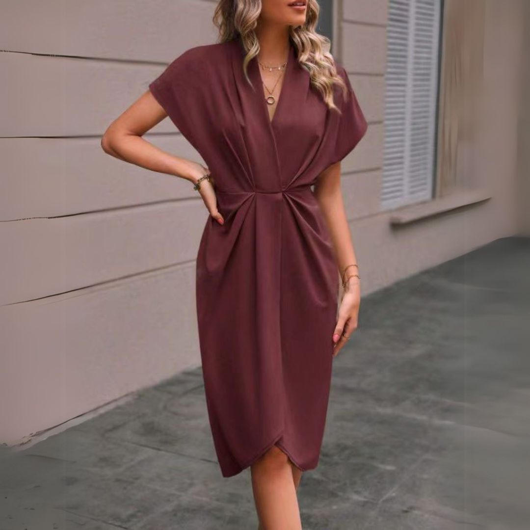 CD | Rochie midi elegantă drapată pentru femei