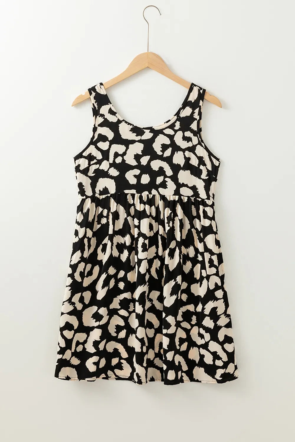 CD | Rochie mini de vară fără mâneci cu imprimeu leopard