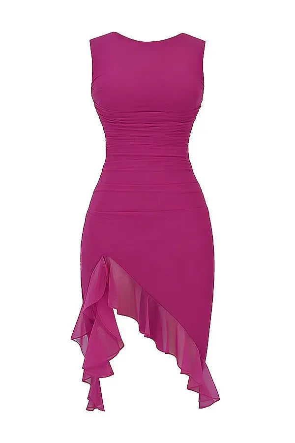 CD | Rochie midi elegantă cu volane pentru toate ocaziile