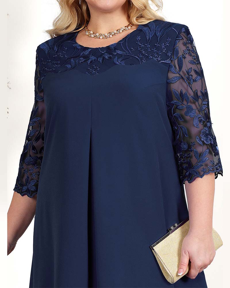 CD | Rochie casual lejeră din șifon brodat