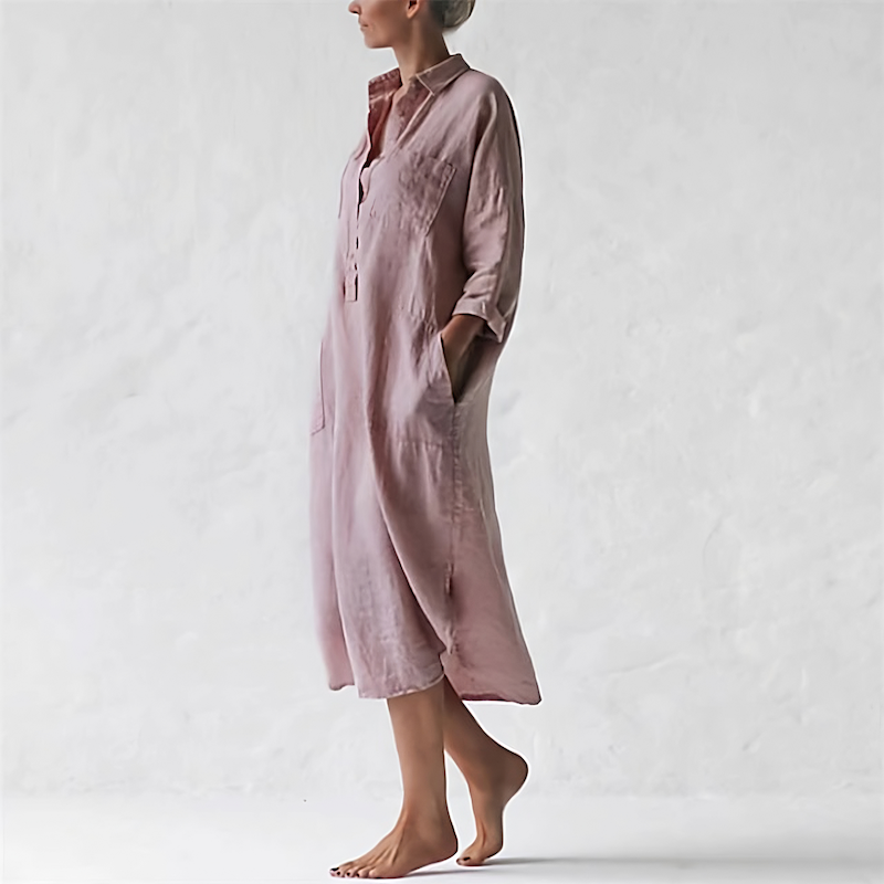 CD | Rochie lungă roz elegantă
