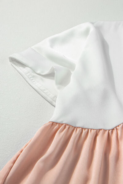 CD | Mini rochie cu mânecă scurtă Colour Block