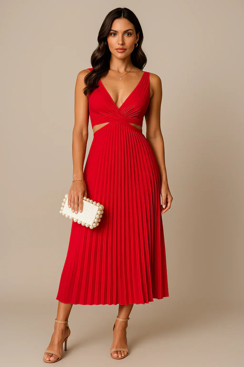 CD | Rochie midi plisată elegantă pentru femei