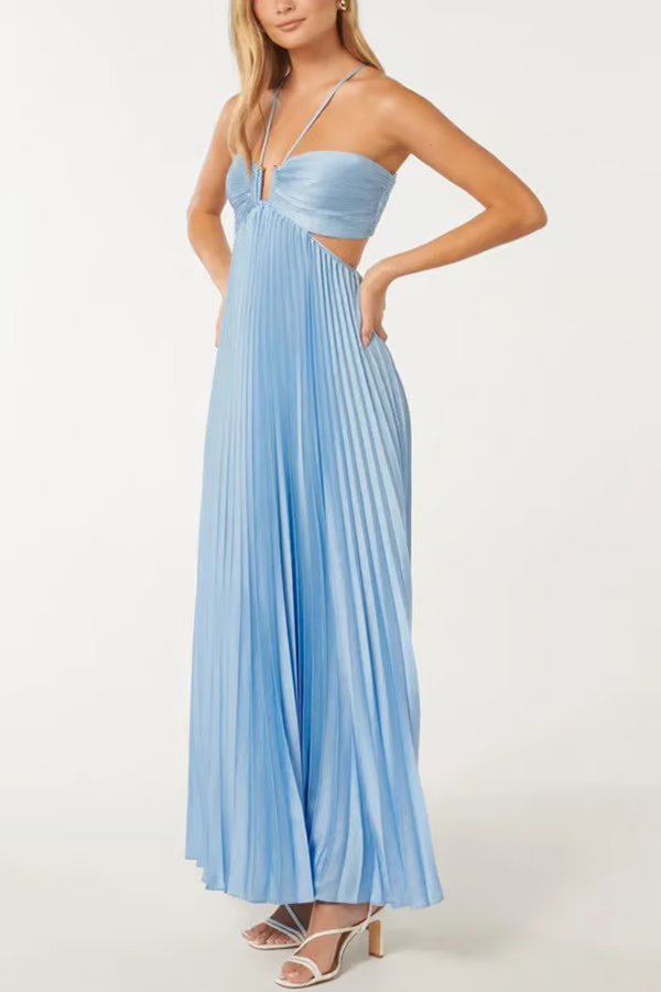 CD | Vara strălucire Halter rochie maxi