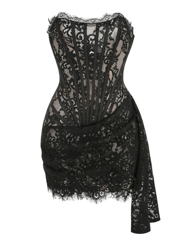 CD | Corset dantelă rochie pentru femei | Mini