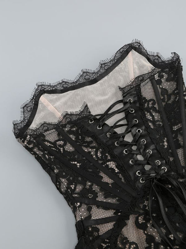 CD | Corset dantelă rochie pentru femei | Mini