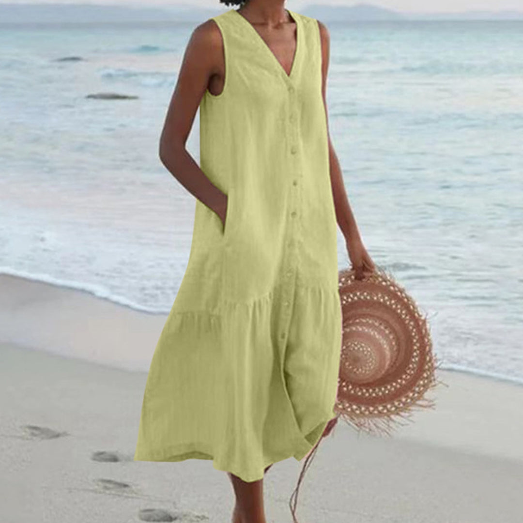 CD | Rochie midi elegantă fără mâneci