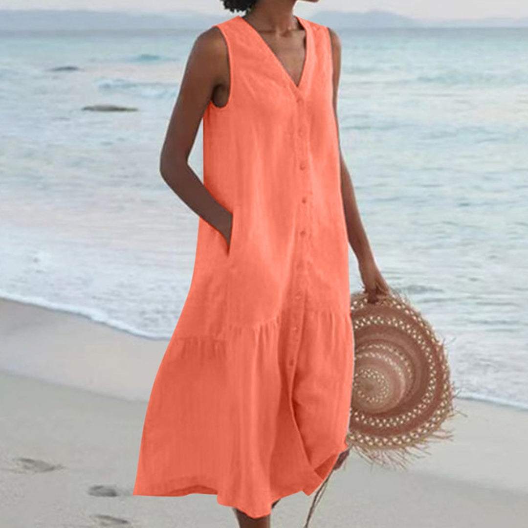CD | Rochie midi elegantă fără mâneci